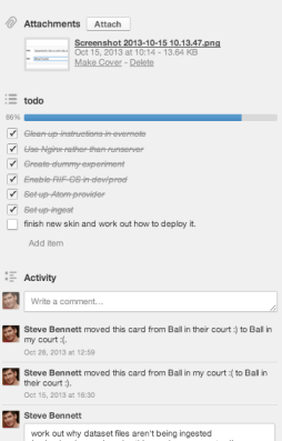 Inside a Trello Tennis card