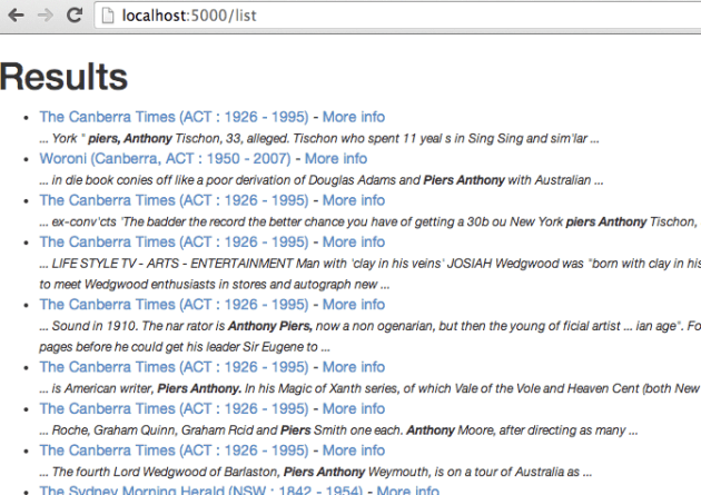 The results of our little Trove query.